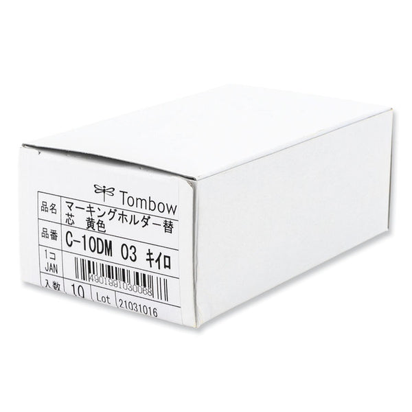Tombow® Mechanical Wax-Based Marking Pencil Refills. 4.4 mm, Yellow, 10/Box (TOM51544)