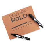 Tombow® Mono Twin Bold Permanent Marker, Fine/Broad Tips, Black, 10/Box (TOM56646) Box of 10