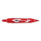 Tombow® Mono Twin Bold Permanent Marker, Fine/Broad Tips, Red, 10/Box (TOM56647) Box of 10