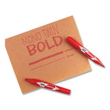 Tombow® Mono Twin Bold Permanent Marker, Fine/Broad Tips, Red, 10/Box (TOM56647) Box of 10