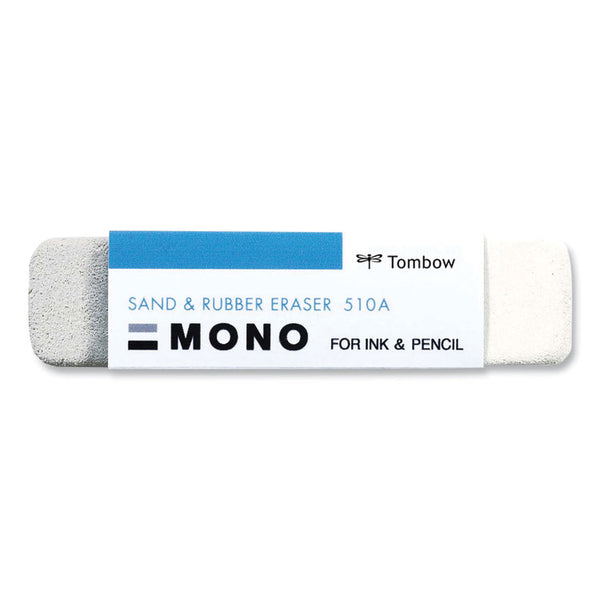 Tombow® Mono® Sand and Rubber Eraser, For Pencil/Ink Marks, Rectangular Block, Medium, White (TOM57302) Each