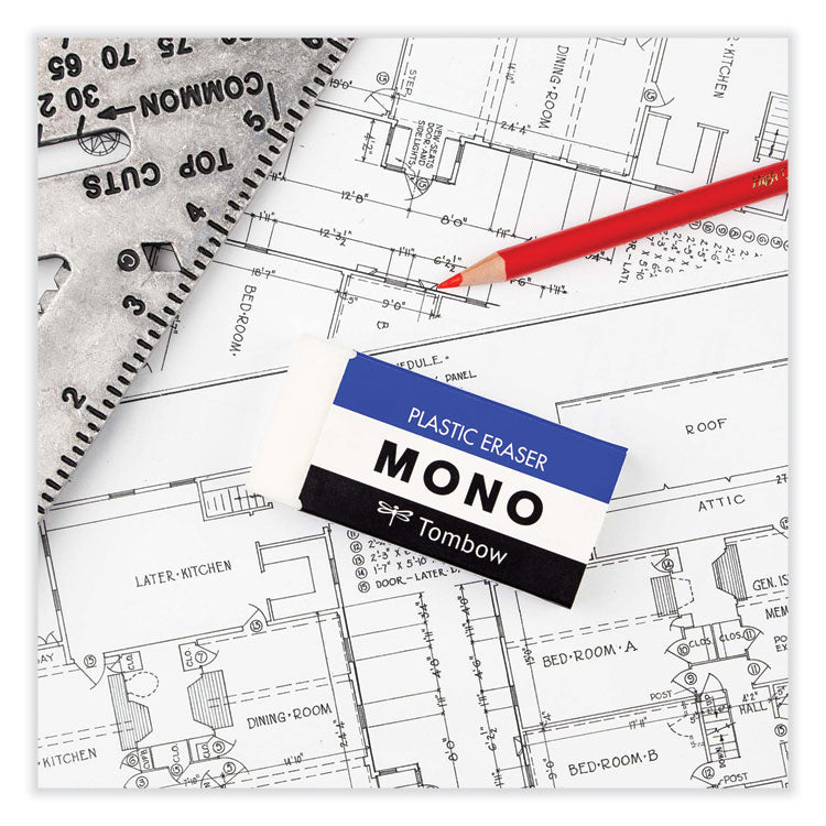 Tombow® Mono® Eraser, For Pencil Marks, Rectangular Block, Jumbo, White (TOM57332) Each