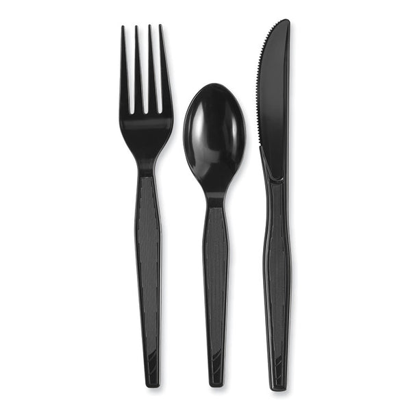 Dixie® Individually Wrapped Heavyweight Cutlery Set, Fork/Knife/Spoon, 250/Carton (DXECH56C7)