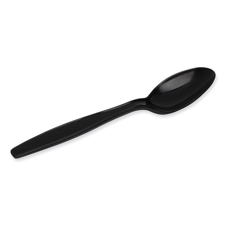 Dixie® Individually Wrapped Heavyweight Teaspoons, Polypropylene, Black, 1,000/Carton (DXEPTH53C)