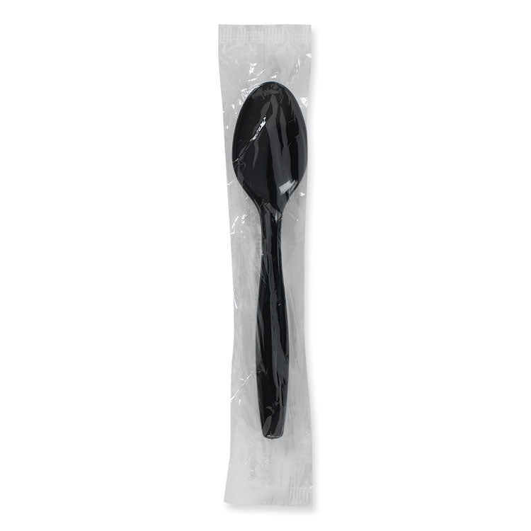 Dixie® Individually Wrapped Heavyweight Teaspoons, Polypropylene, Black, 1,000/Carton (DXEPTH53C)