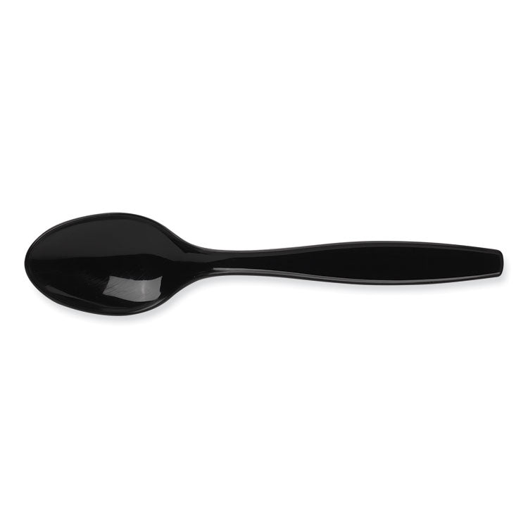 Dixie® Individually Wrapped Heavyweight Teaspoons, Polypropylene, Black, 1,000/Carton (DXEPTH53C)