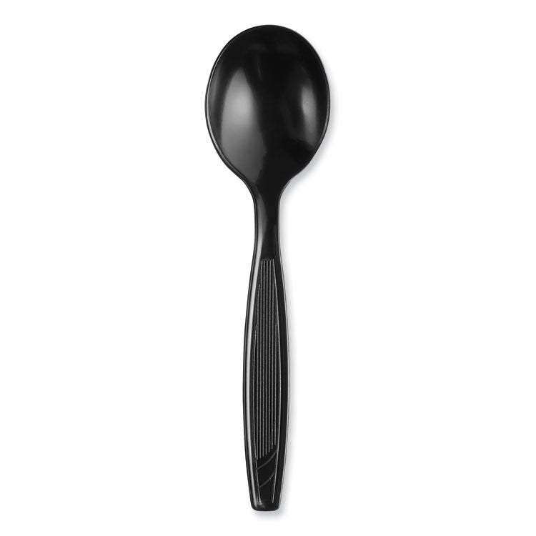 Dixie® Individually Wrapped Heavyweight Soup Spoons, Polystyrene, Black, 1,000/Carton (DXESH53C7)