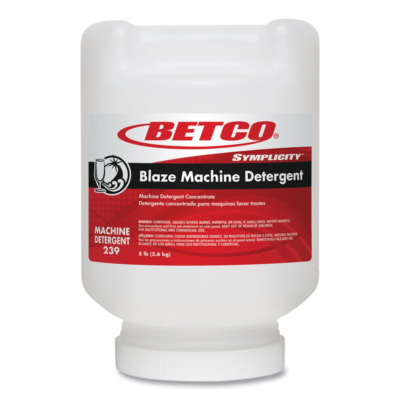 Betco® Symplicity Blaze Dish Machine Detergent, Characteristic Scent, 8 lb Jar, 4/Carton (BET2397300) Case of 4