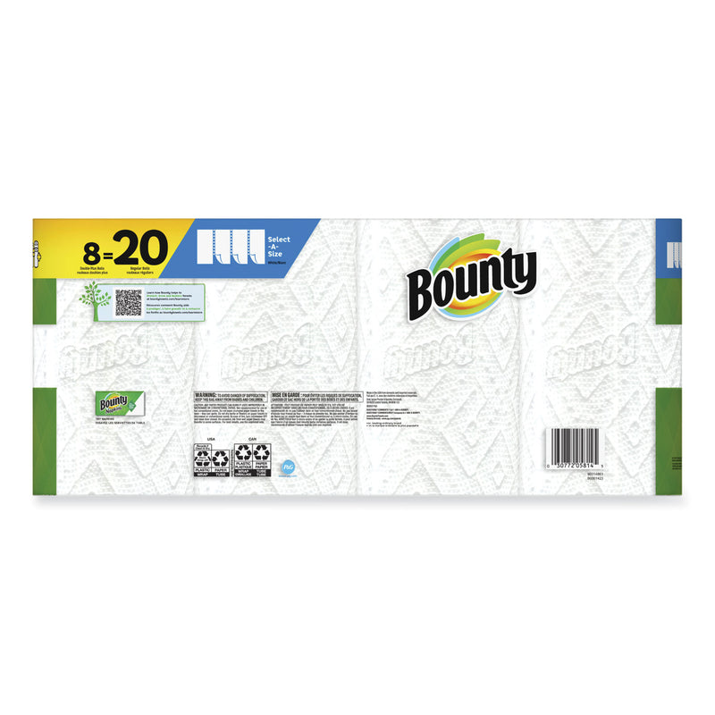 Bounty Select-a-Size Kitchen Roll Paper Towels, 2-Ply, 5.9 x 11, White, 113 Sheets/Double Plus Roll, 8 Rolls/Pack (PGC17734) Each