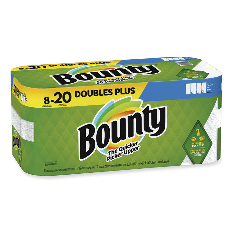 Bounty® Select-a-Size Kitchen Roll Paper Towels, 2-Ply, 5.9 x 11, White, 113 Sheets/Double Plus Roll, 8 Rolls/Pack (PGC05814)