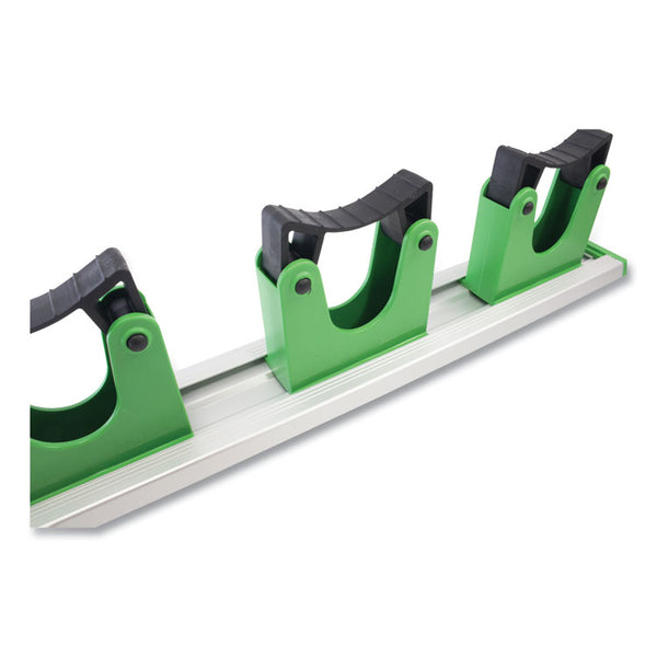 Unger® Hang Up Cleaning Tool Holder, 28w x 3.15d x 2.17h, Silver/Green (UNGHO700EA)