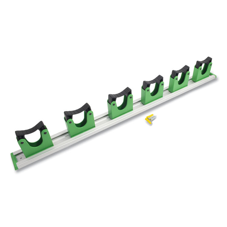 Unger® Hang Up Cleaning Tool Holder, 28w x 3.15d x 2.17h, Silver/Green (UNGHO700EA) Each