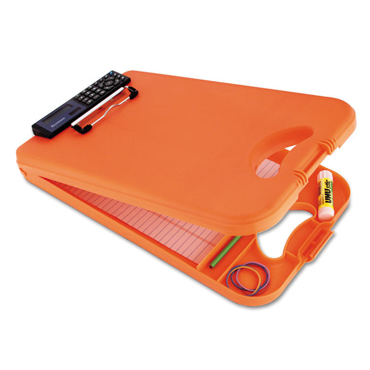 Saunders DeskMate II with Calculator, 0.5" Clip Capacity, Holds 8.5 x 11 Sheets, Hi-Vis Orange (SAU00543) Each