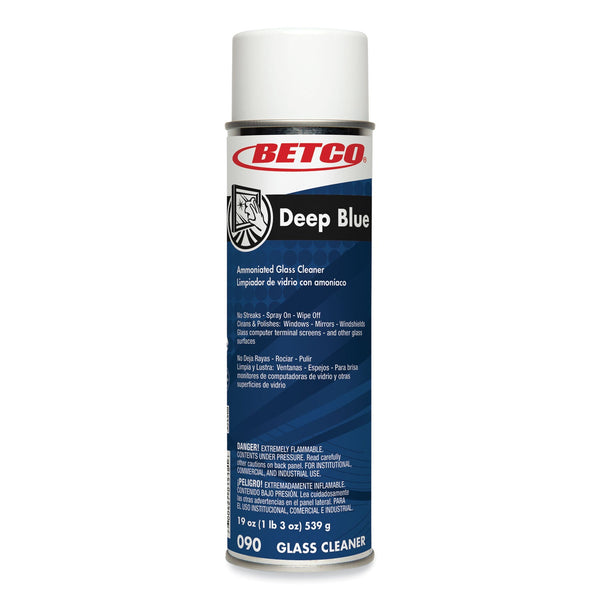 Betco® Deep Blue Glass and Surface Cleaner, Characteristic Scent, 19 oz Aerosol Can, 12/Carton (BET902300) Case of 12