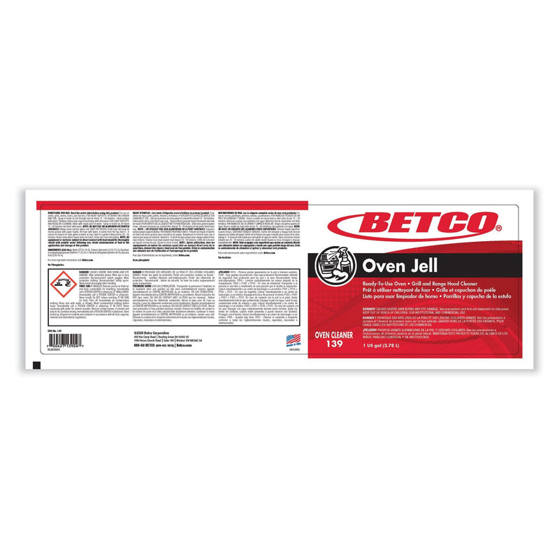 Betco® Oven Jell Cleaner, Lemon Scent, 1 gal Bottle, 4/Carton (BET1390400) Case of 4