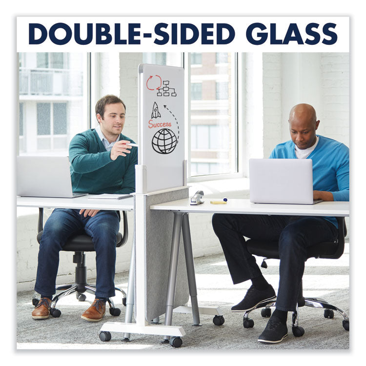Quartet® Agile Glass Dry-Erase Easel, 25.5 x 60.5, White Surface (QRTQ293066W) Each