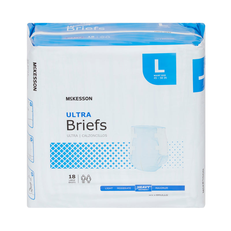 McKesson Ultra Unisex Adult Incontinence Brief Large Disposable Heavy Absorbency (800831_BG) 1/BG