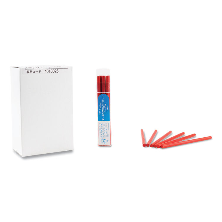 Tombow® Mechanical Wax-Based Marking Pencil Refills, 4.4 mm, Red, 10/Box (TOM51541) Box of 10