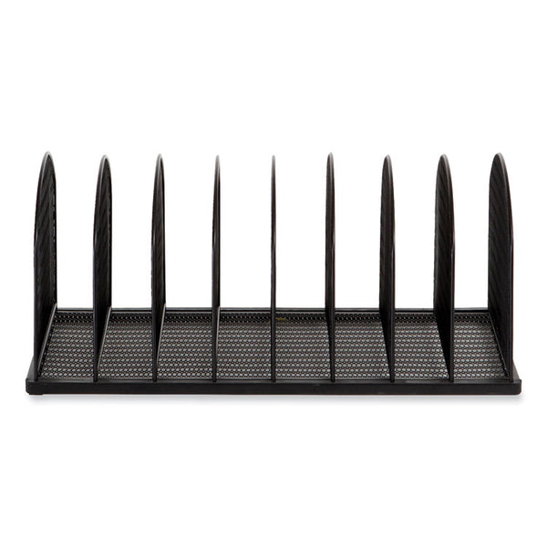 Safco® Onyx Mesh Desk Organizer, 8 Upright Sections, Letter to Legal Size Files, 19.25 x 10.87 x 8.5, Black, Ships in 1-3 Bus Days (SAF3212BLKD) Each