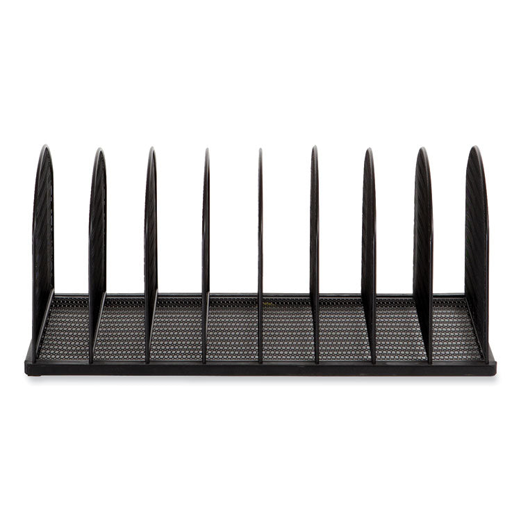 Safco® Onyx Mesh Desk Organizer, 8 Upright Sections, Letter to Legal Size Files, 19.25 x 10.87 x 8.5, Black, Ships in 1-3 Bus Days (SAF3212BLKD) Each