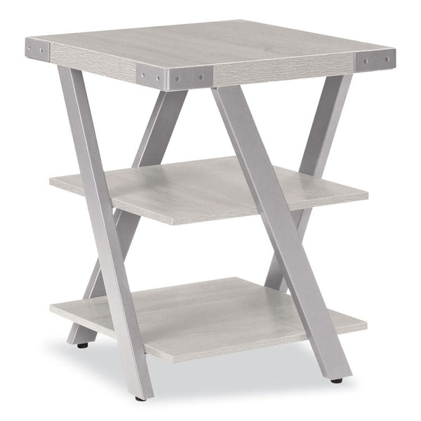 Safco® End Table, Square, 20 x 20 x 25, White Ash Top, Silver Base, Ships in 1-3 Business Days (SAFMRETWAH)