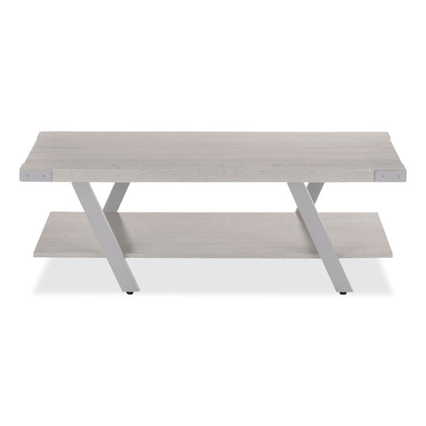 Safco® Coffee Table, Rectangular, 51 x 23.78 x 16, White Ash Top, Silver Base , Ships in 1-3 Business Days (SAFMRCFTWAH)
