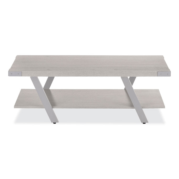 Safco® Coffee Table, Rectangular, 51 x 23.78 x 16, White Ash Top, Silver Base , Ships in 1-3 Business Days (SAFMRCFTWAH) Each