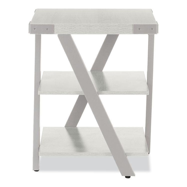 Safco® End Table, Square, 20 x 20 x 25, White Ash Top, Silver Base, Ships in 1-3 Business Days (SAFMRETWAH) Each