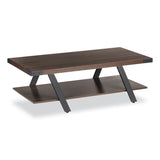 Safco® Coffee Table, Rectangular, 48 x 23.75 x 16, Southern Tobacco Top, Black Base, Ships in 1-3 Business Days (SAFMRCFTSTO)