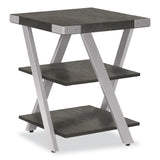 Safco® End Table, Square, 20 x 20 x 25, Stone Gray Top, Silver Base, Ships in 1-3 Business Days (SAFMRETSGY)