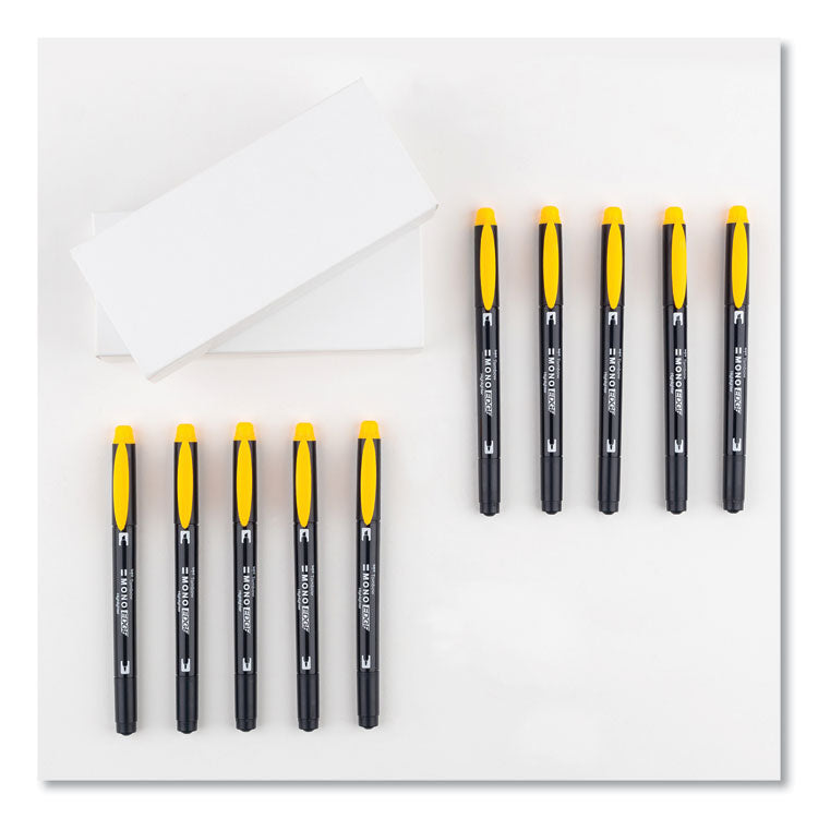 Tombow® Mono® Highlighters, Golden Yellow Ink, Bullet/Chisel Tip, Golden Yellow Barrel, 10/Box (TOM56410) Box of 10