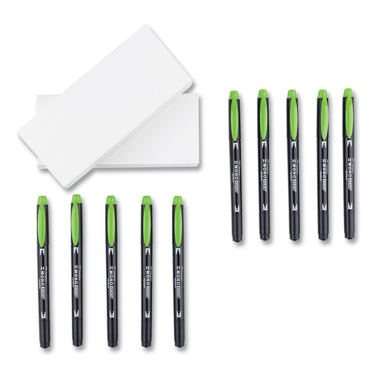 Tombow® Mono® Highlighters, Yellow Green Ink, Bullet/Chisel Tip, Yellow Green Barrel, 10/Box (TOM56415) Box of 10