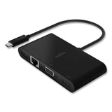 Belkin® USB-C Multimedia + Charge Adapter, 4K HDMI/USB-A/USB-C/VGA, 4.9 ft, Black (BLKAVC004BKBL) Each