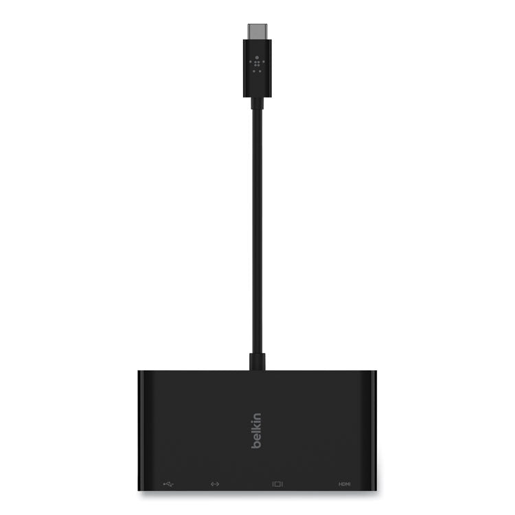 Belkin® USB-C Multimedia Adapter, HDMI/Ethernet/USB-A/USB-C/VGA, 4.33", Black (BLKAVC005BKBL) Each