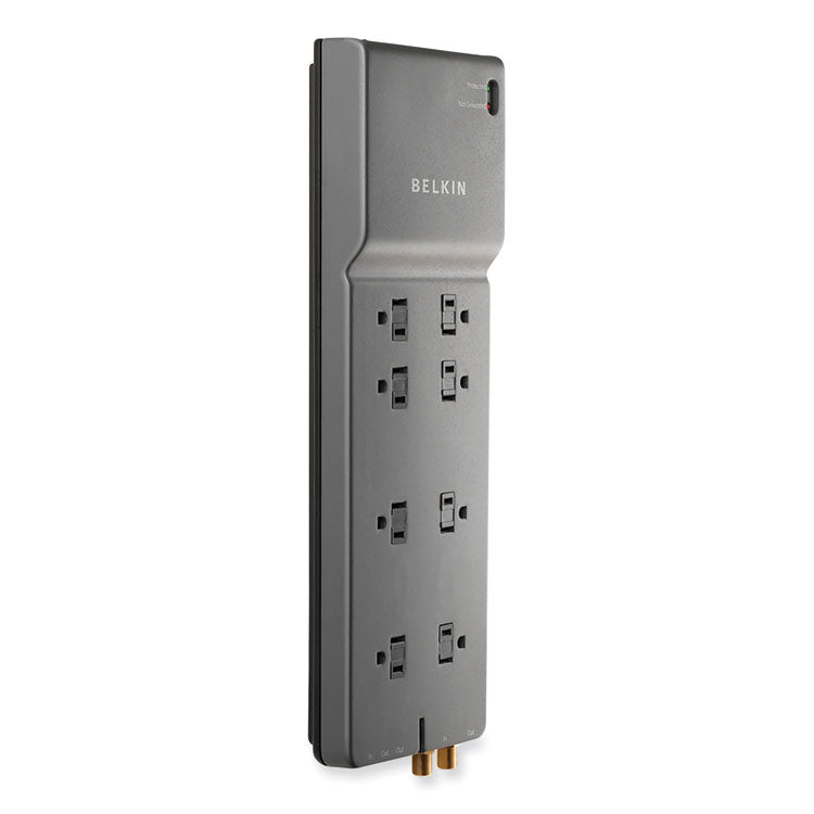 Belkin® Home/Office Surge Protector, 8 AC Outlets, 12 ft Cord, 3,390 J, Dark Gray (BLKBE10823012) Each