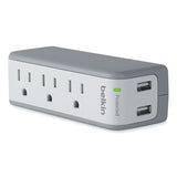 Belkin® SurgePlus USB Swivel Charger, 3 AC Outlets/2 USB Ports, 918 J, White (BLKBST300BG)