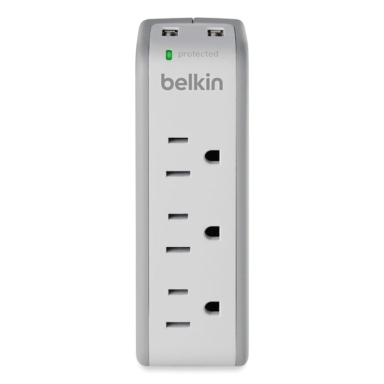 Belkin® SurgePlus USB Swivel Charger, 3 AC Outlets/2 USB Ports, 918 J, White (BLKBST300BG) Each