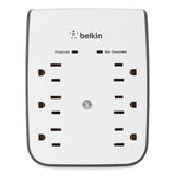 Belkin® SurgePlus USB Wall Mount Charger, 6 AC Outlets/2 USB Ports, 900 J, White/Black (BLKBSV602TT)