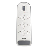 Belkin® Home/Office Surge Protector, 12 AC Outlets, 6 ft Cord, 3,996 J, White/Black (BLKBV11205006)