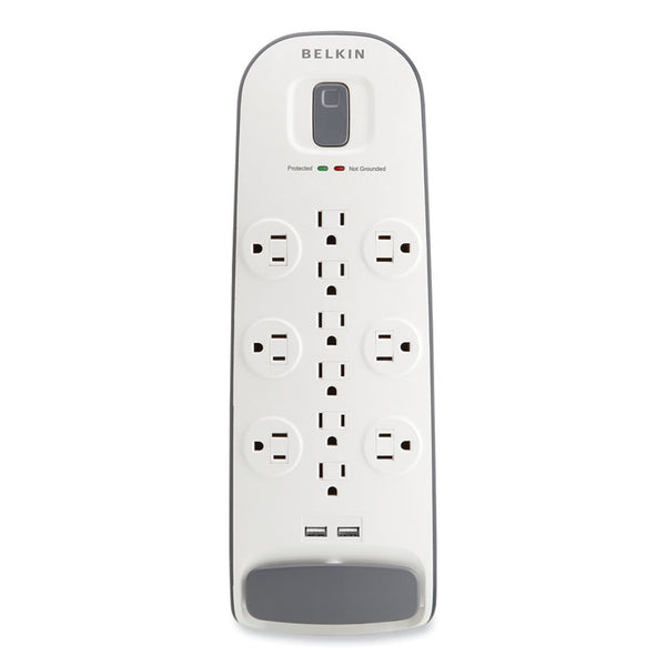 Belkin® Home/Office Surge Protector, 12 AC Outlets, 6 ft Cord, 3,996 J, White/Black (BLKBV11205006)