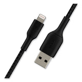 Belkin® BOOST CHARGE Braided Apple Lightning to USB-A ChargeSync Cable, 6.6 ft, Black (BLKCAA002BT2MBK) Each