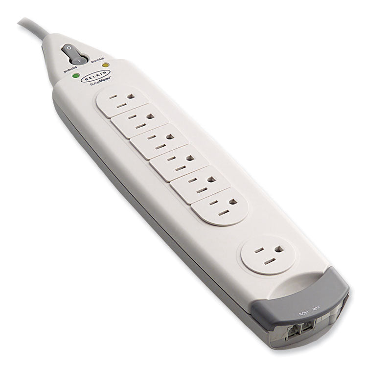 Belkin® SurgeMaster Home Series Surge Protector, 7 AC Outlets, 12 ft Cord, 1,045 J, White (BLKF9H71012)