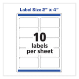 Avery® Vibrant Inkjet Color-Print Labels w/ Sure Feed, 2 x 4, Matte White, 200/PK (AVE8253) Pack of 200