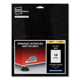 Avery&reg; PermaTrack Destructible Asset Tag Labels, Laser Printers, 1.25 x 2.75, White, 14/Sheet, 8 Sheets/Pack (AVE60537) Pack of 112