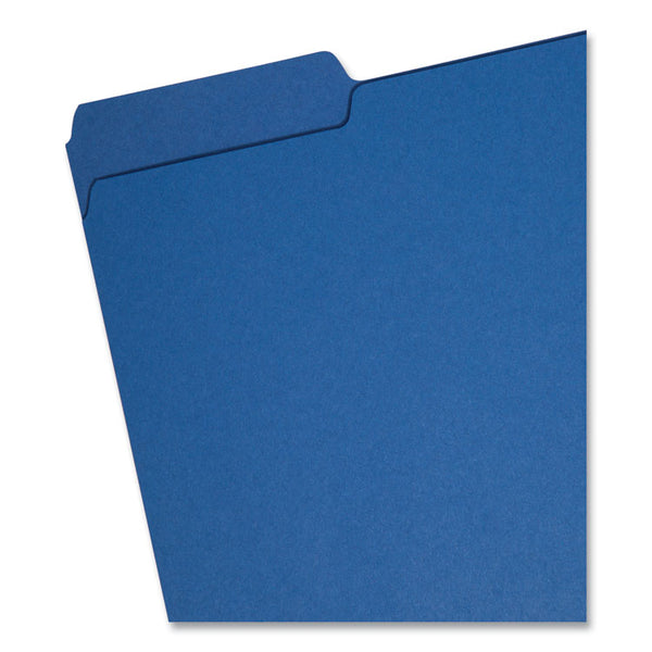 Smead™ Interior File Folders, 1/3-Cut Tabs: Assorted, Letter Size, 0.75" Expansion, Navy Blue, 100/Box (SMD10279)