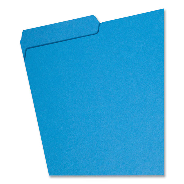 Smead™ Interior File Folders, 1/3-Cut Tabs: Assorted, Letter Size, 0.75" Expansion, Sky Blue, 100/Box (SMD10287)