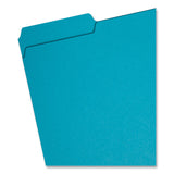 Smead™ Interior File Folders, 1/3-Cut Tabs: Assorted, Letter Size, 0.75" Expansion, Teal, 100/Box (SMD10291) Box of 100