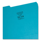 Smead™ Interior File Folders, 1/3-Cut Tabs: Assorted, Letter Size, 0.75" Expansion, Teal, 100/Box (SMD10291) Box of 100