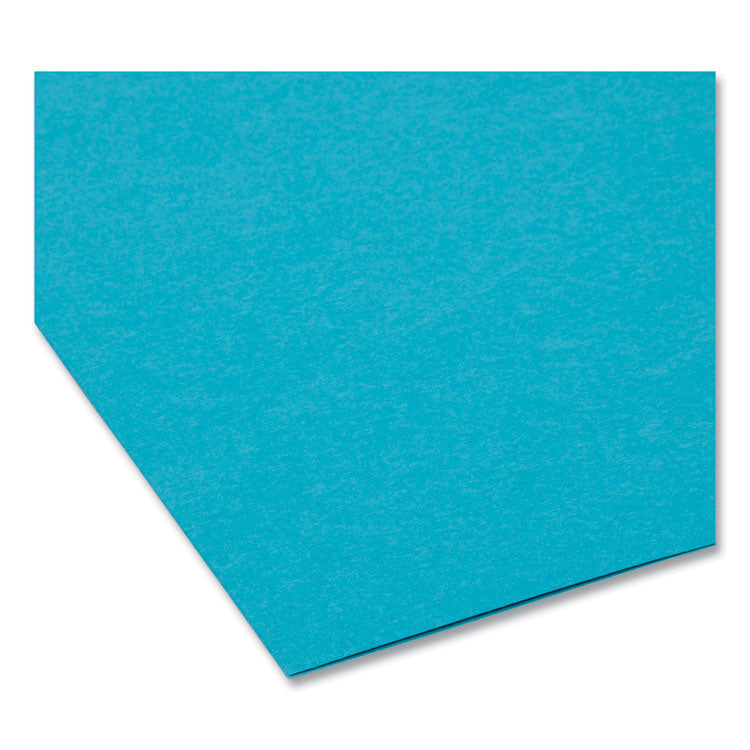 Smead™ Interior File Folders, 1/3-Cut Tabs: Assorted, Letter Size, 0.75" Expansion, Teal, 100/Box (SMD10291) Box of 100