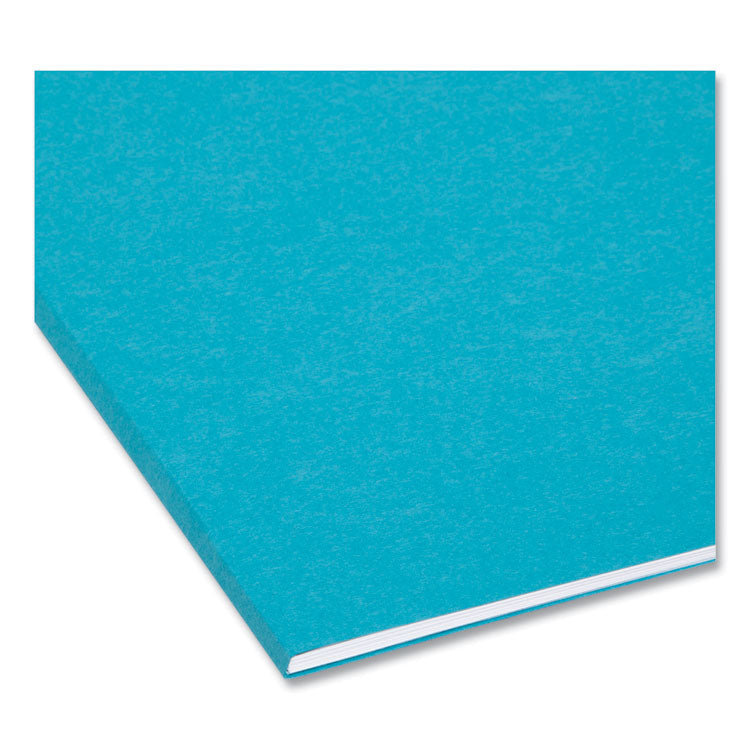 Smead™ Interior File Folders, 1/3-Cut Tabs: Assorted, Letter Size, 0.75" Expansion, Teal, 100/Box (SMD10291) Box of 100